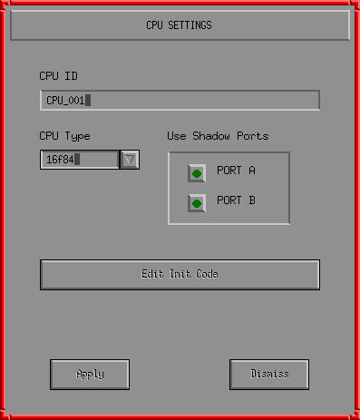 CPU SETTINGS DIALOG