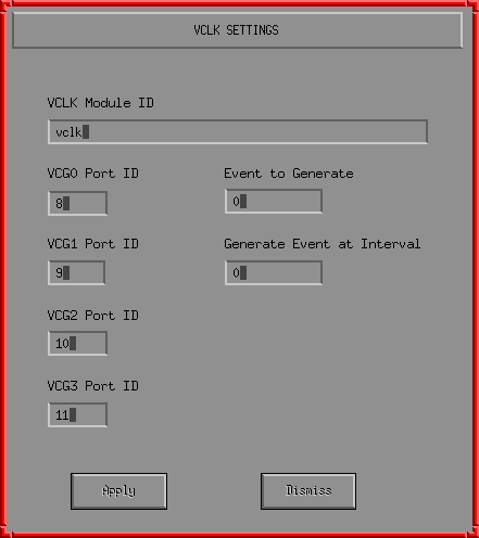 VCLK SETTINGS DIALOG